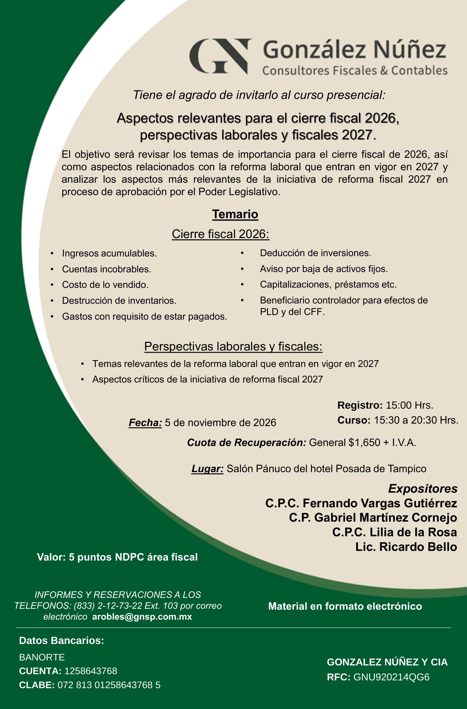 Aspectos relevantes para el cierre fiscal 2026, perspectivas laborales y fiscales 2027